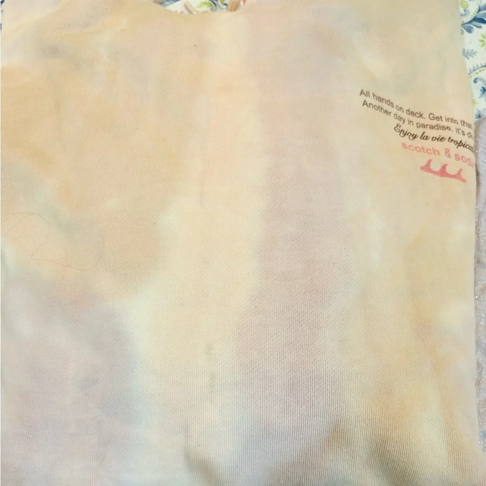 Scotch & Soda Hoodie Men’s Medium Tie-dye Tropicale Amsterdam Cotuer New - Picture 3 of 4